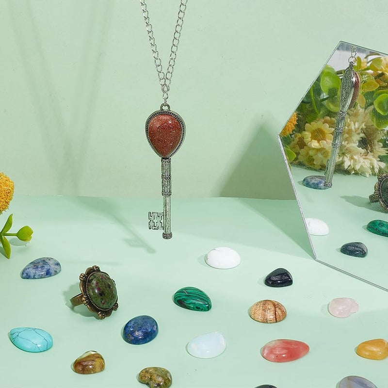 PH PandaHall 23pcs Dyded Gemstones Cabochons Pendants Beads Chakra Crystal for Necklace Jewelry Making Mixed Shape - Image 5